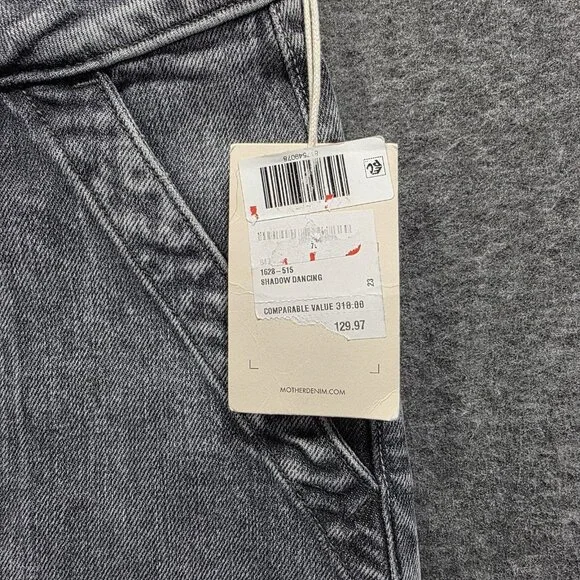 Mother Jeans Womens 23 Gray High Rise Zip Pocket Ankle Cargo Shadow Dancing